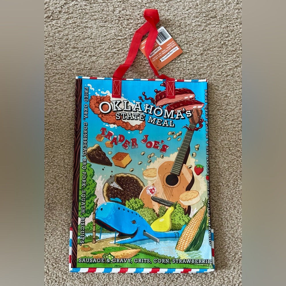 Trader Joe’s Plastic Reusable Shopping Tote Bag Oklahoma State